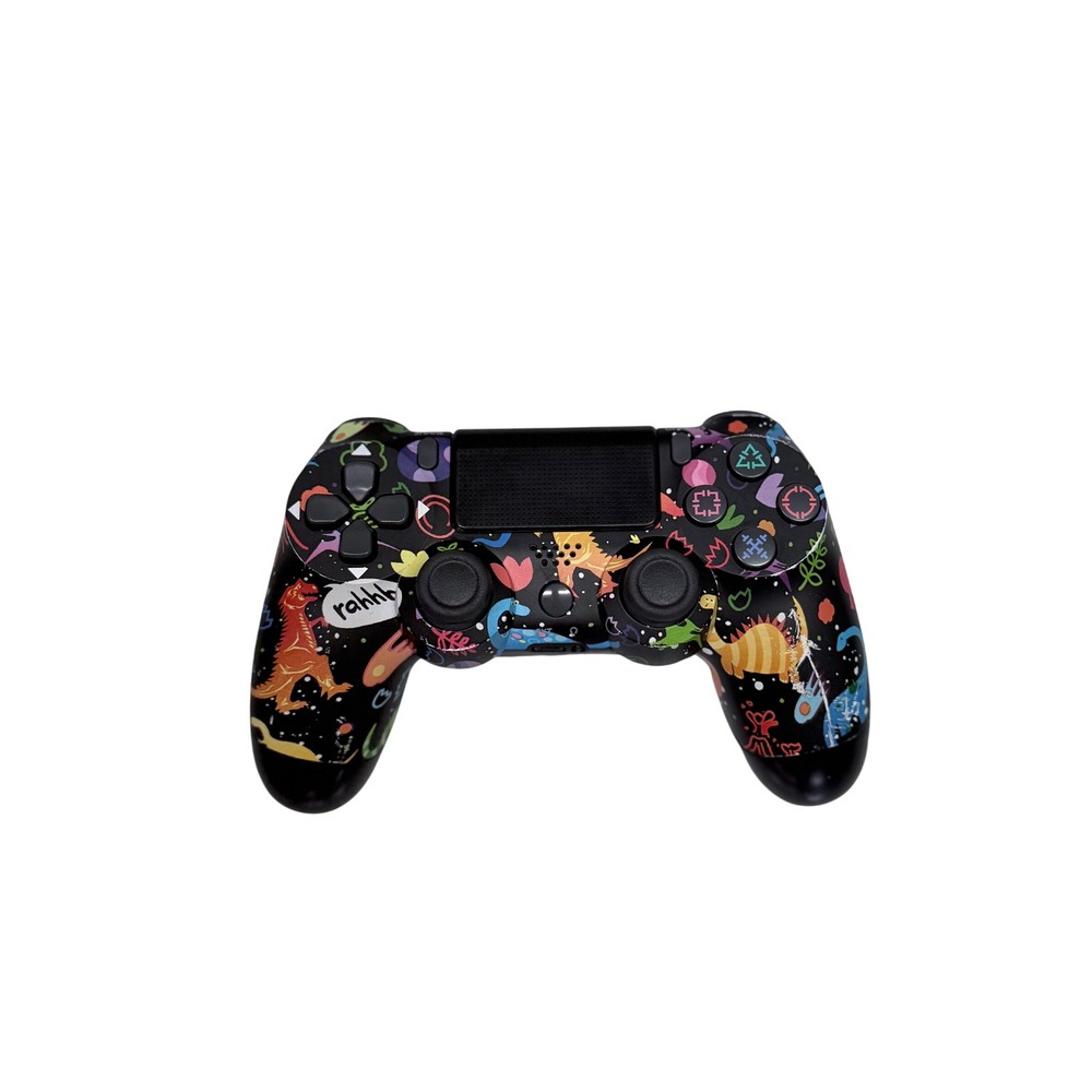 Custom Dinosaur Space Print Wireless Controller for PS4 PlayStation 4 Black